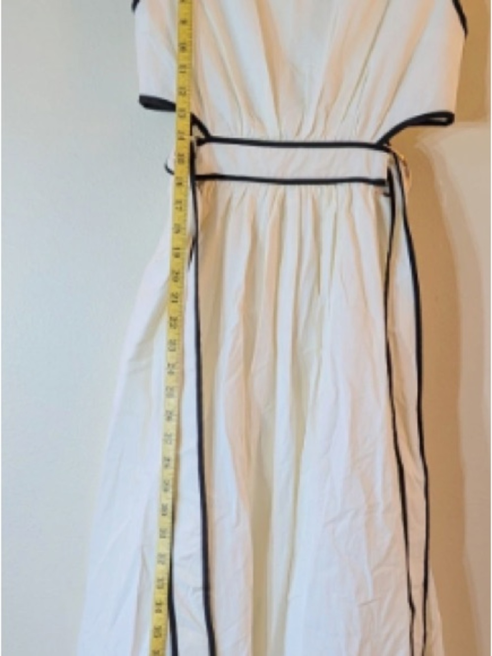 Girls White Dress with Black Trim - Classic Summer Style